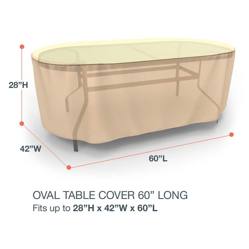 Budge Sedona Tan Patio Table Cover Multiple Sizes - Small - 28"H x 60"L x 42"W