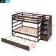 preview thumbnail 53 of 95, Bunk Bed with Trundle with Safety Guardrail and 3 Storage Stairs, Triple Bunk Multifunctional Space-Saving Solution for Bedroom