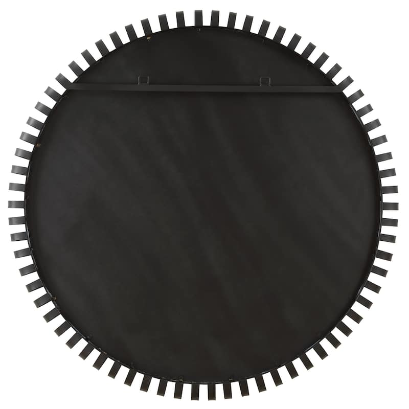 Large Round Wall Mirror - 50" - Satin Black Finish