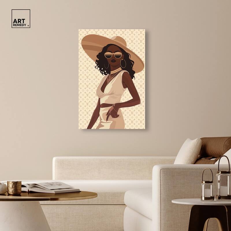 Stylish Gal in Tans Canvas by Art Remedy, Gallery Wrapped