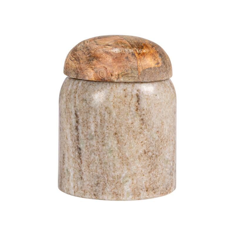 Marble and Mango Wood Pinch Pot with Lid