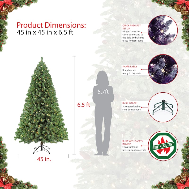 Puleo International 6.5' Northern Fir Artificial Christmas Tree