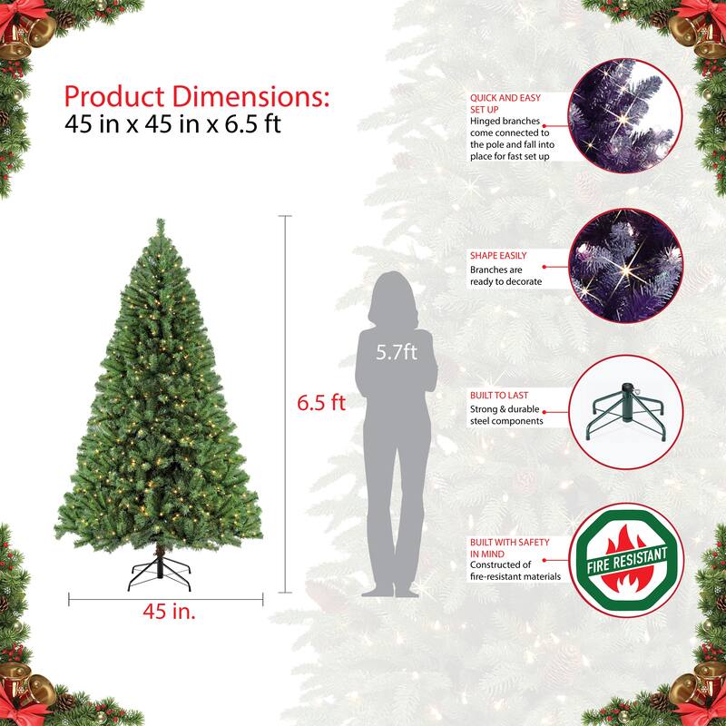 Puleo International 6.5' Northern Fir Artificial Christmas Tree