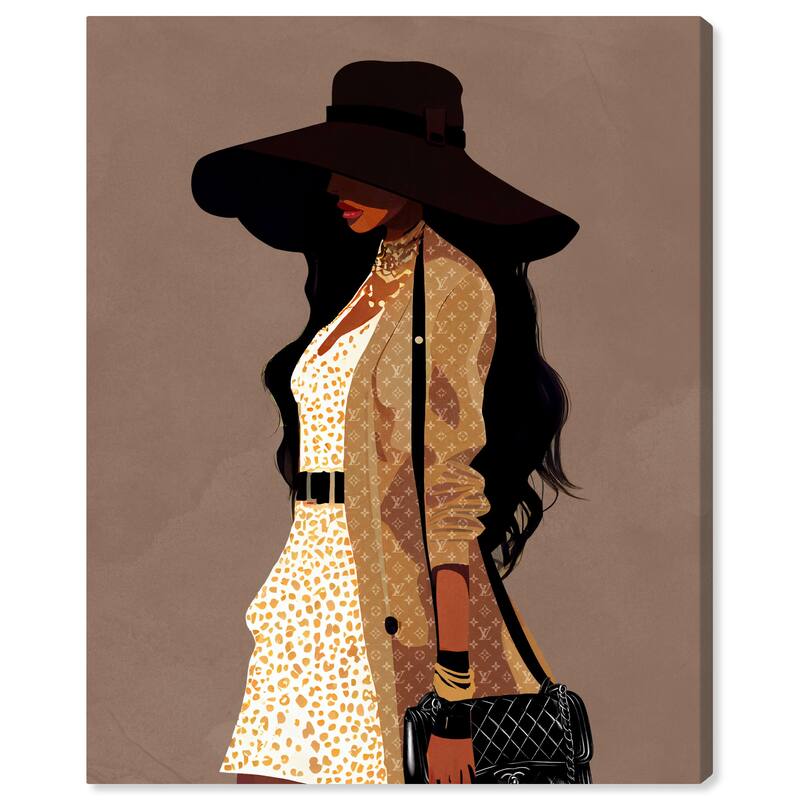 Wynwood Studio Fashion and Glam Fashion Profile Brown and Tan Modern & Contemporary Wall Art Canvas Print