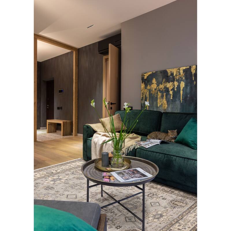 ECARPETGALLERY Hand-knotted Modern Oushak Light Blue, Light Grey Wool Rug - 9'1 x 11'10