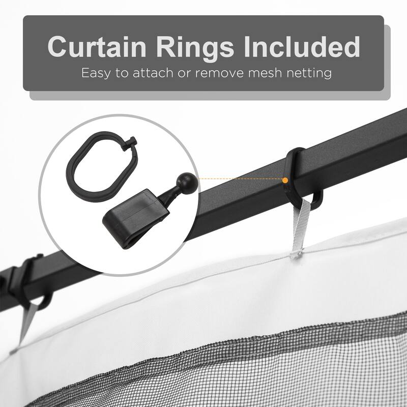 Universal 10x10 Replacement Mesh Sidewall for Gazebos and Canopy Tents with Zippers, White