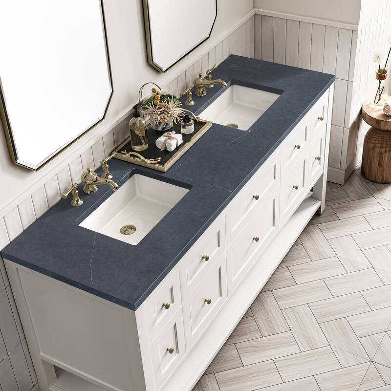 James Martin Vanities Breckenridge 72" Double Vanity, Bright White