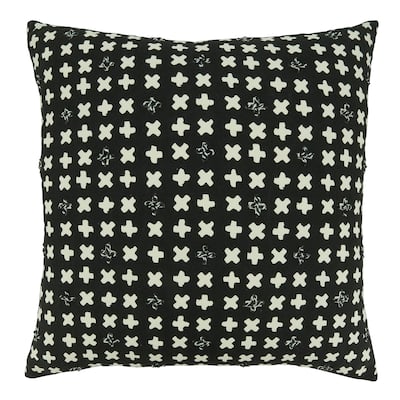 Embroidered Crosses Design Throw Pillow