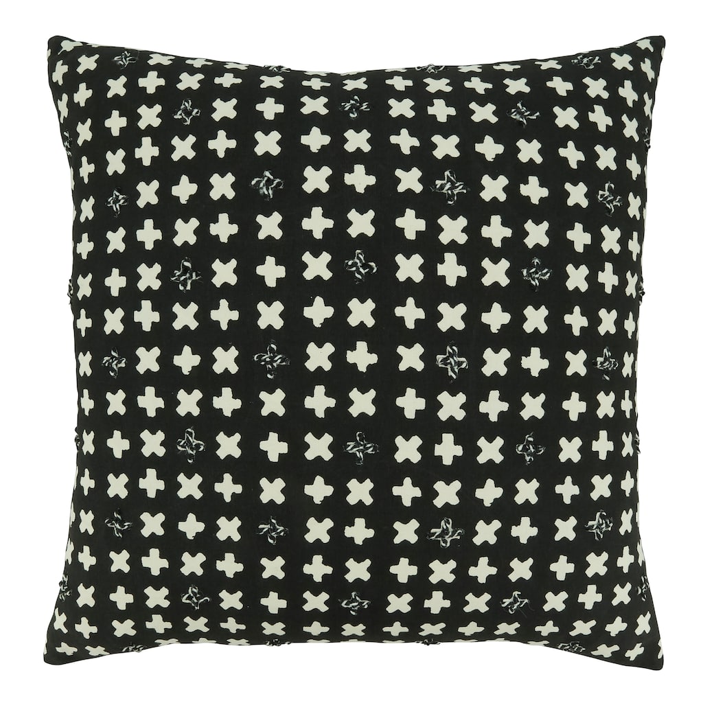 Embroidered Crosses Design Throw Pillow