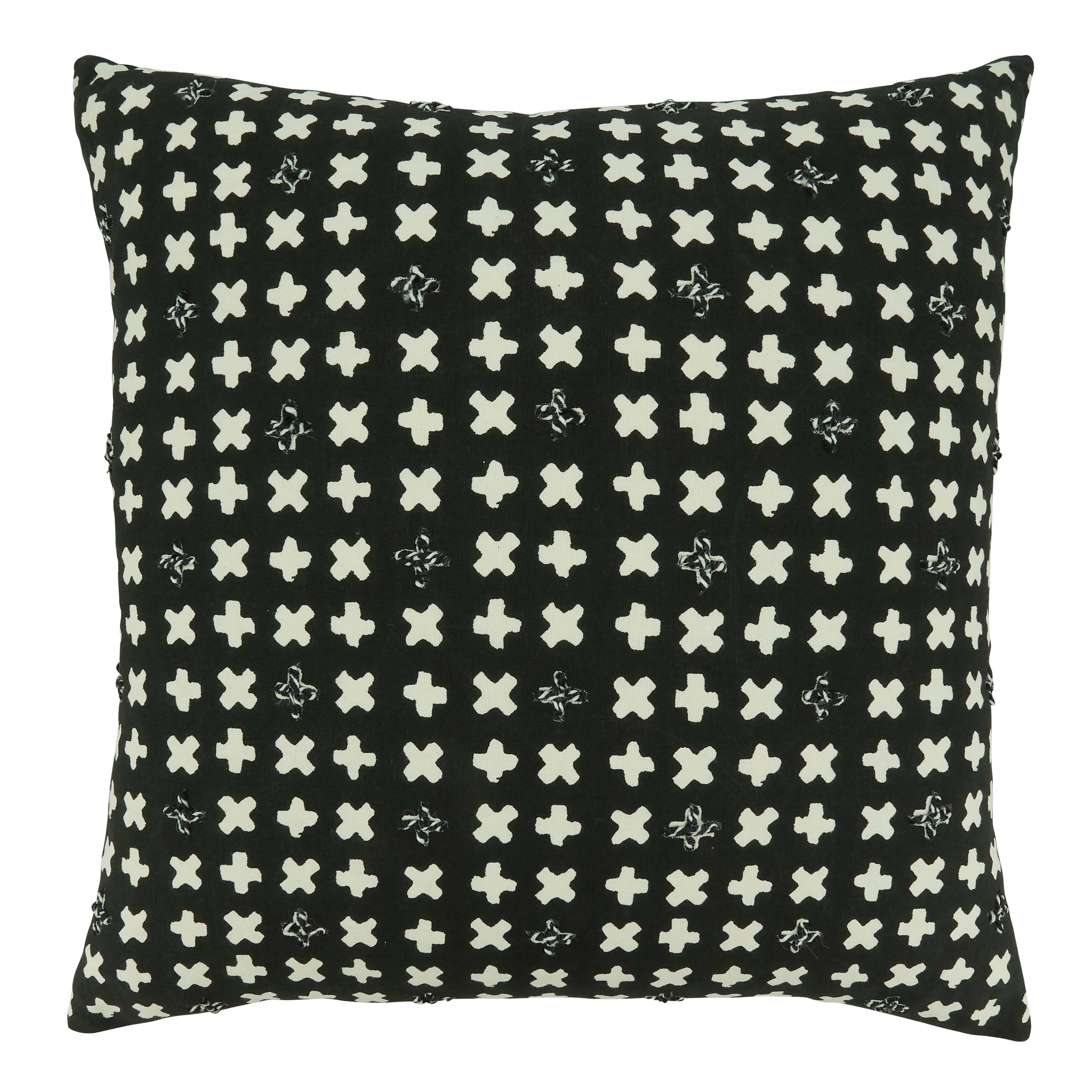 Saro Lifestyle Embroidered Crosses Design Throw Pillow