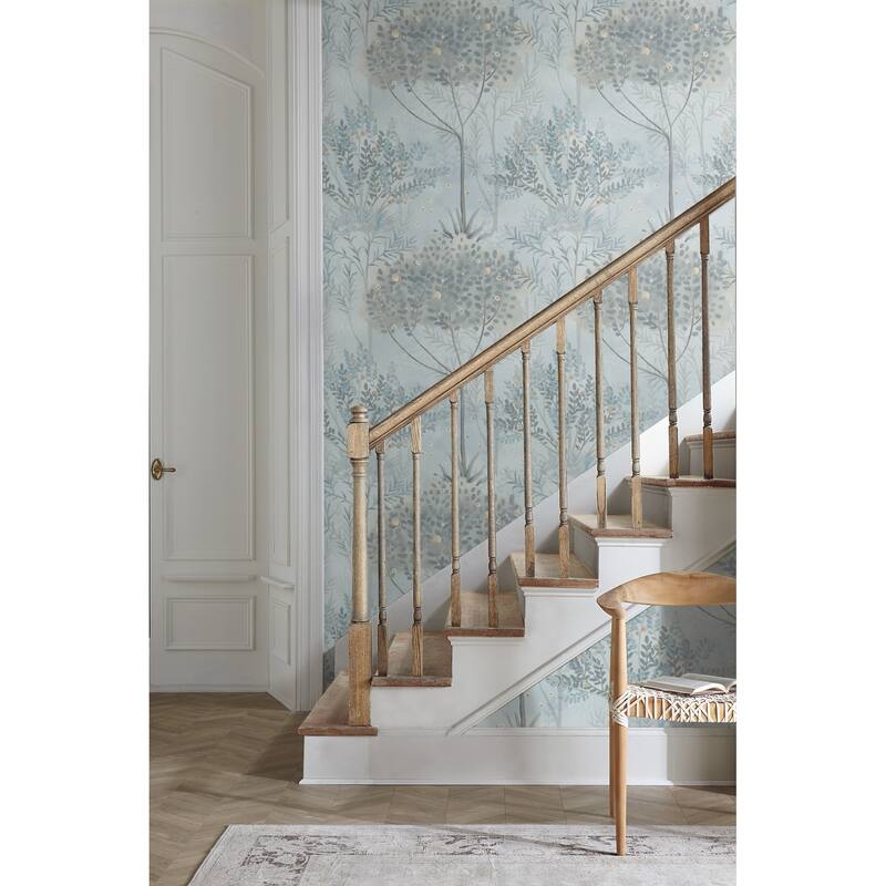 Inspired by Color Orchard Blue & Grey Wallpaper