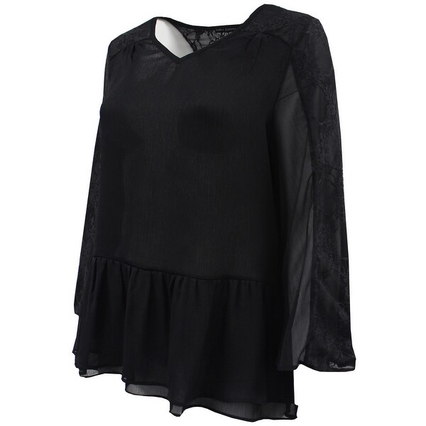 black chiffon top plus size