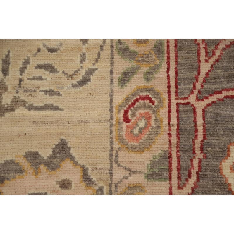 Hand Knotted Oriental 100% Wool Carpet Transitional All-Over Greys & Charcoal Oushak Area Rug - 13' 11'' X 10' 6''