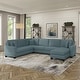 preview thumbnail 34 of 39, Stockton 127W U Shaped Couch with Reversible Chaise by Bush Furniture Turkish Blue Herringbone