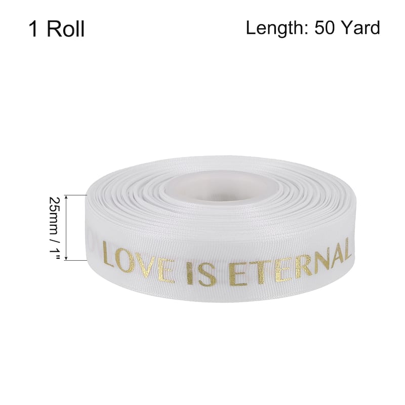 1" 50 Yard Valentine Printed Ribbon Wedding Favor Grosgrain Ribbons