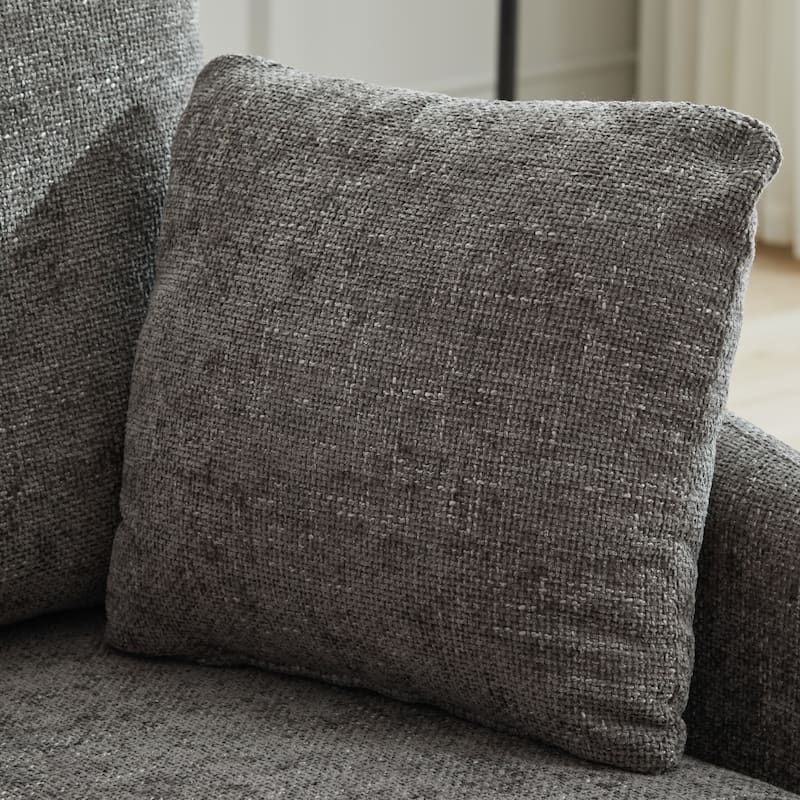 40.6" W Upholstered Swivel Accent Sofa Chair With Pillows