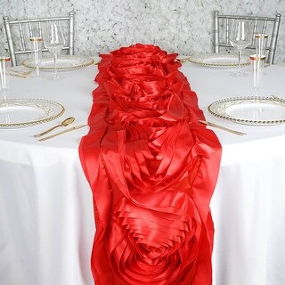 Satin Large Raised Roses Linens Party Wedding 13