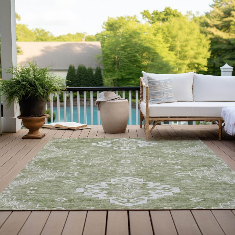 Machine Washable Indoor/ Outdoor Chantille Traditional Boho Rug