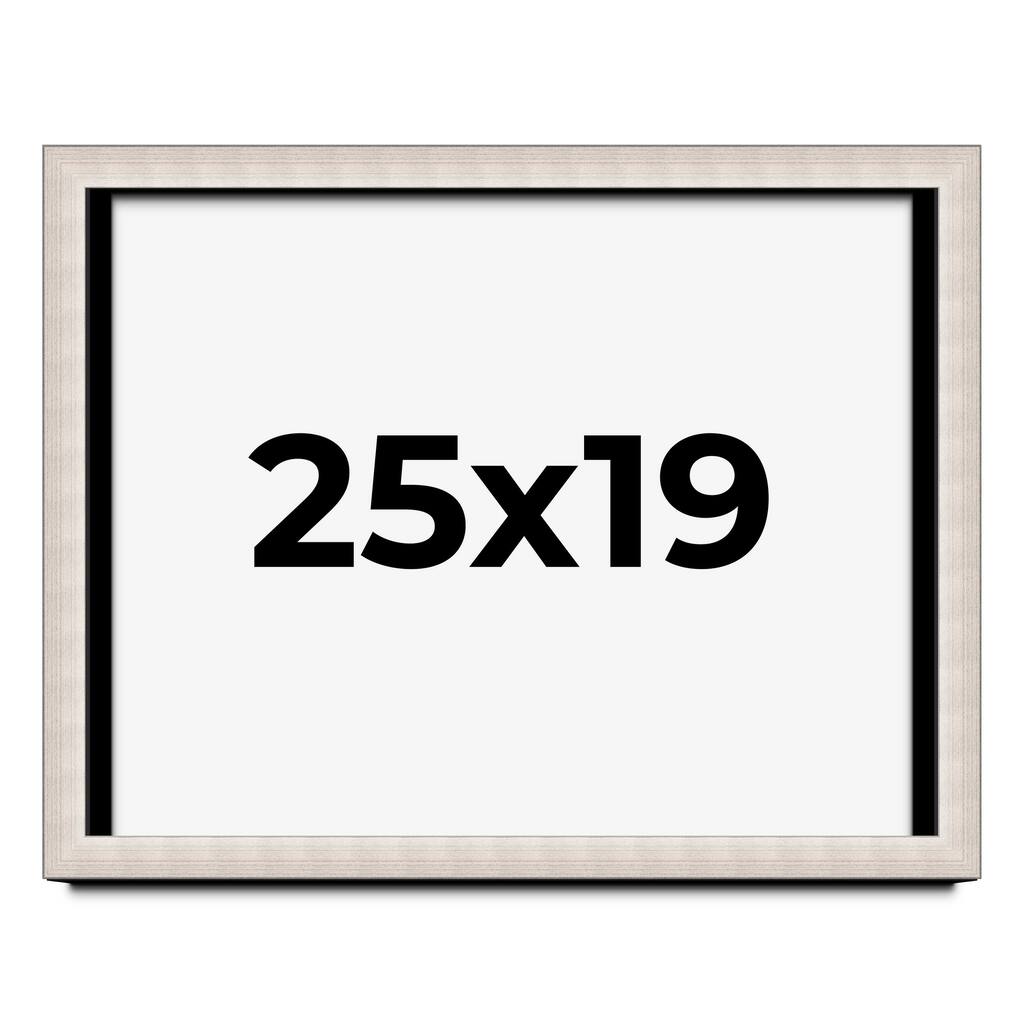 25x19 Shadow Box Frame Silver Real Wood Contemporary Shadowbox Display Frame UV Acrylic Front Acid Free Backing and Hardware