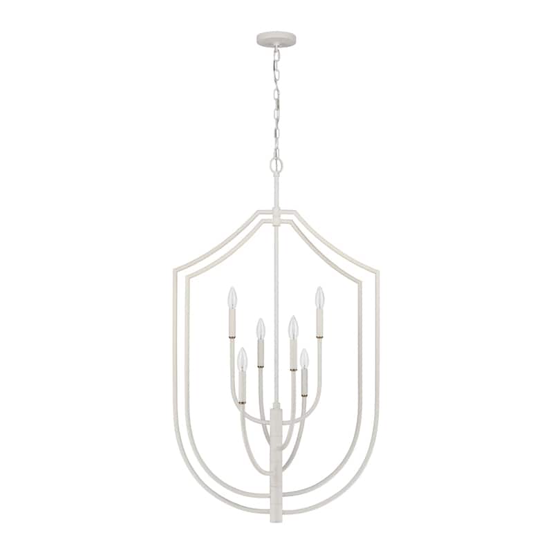 Continuance 26-inch Wide 6-Light Pendant in White Coral