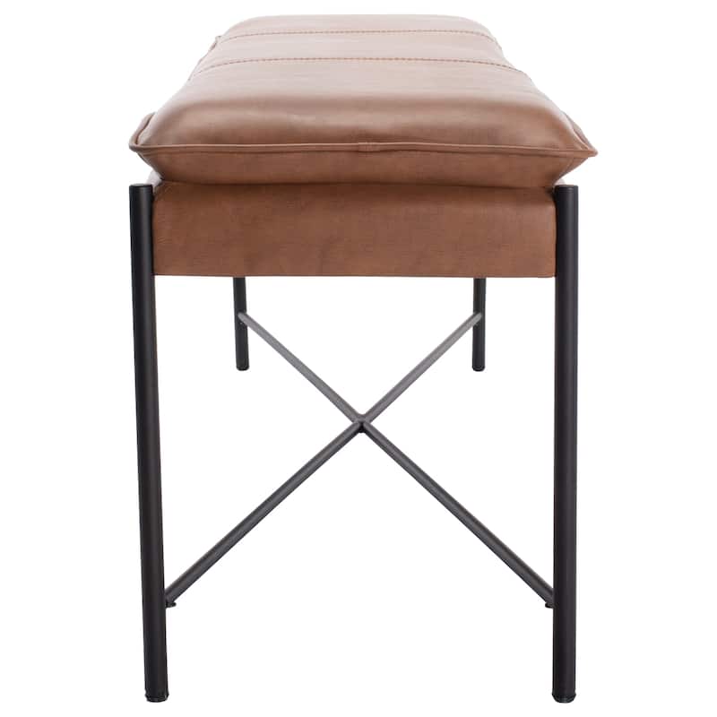 SAFAVIEH Kara 19-inch Cushioned X-Bench - 50" W x 13.5" L x 19" H - 50" W x 13.5" L x 19" H
