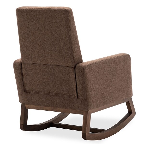 Belleze Modern Fabric High Back Armchair Upholstered Rocking Chair Padded Seat Wood Base Brown You can use any type of upholstery material you feel comfortable sewing with. homeinspectorpro in th