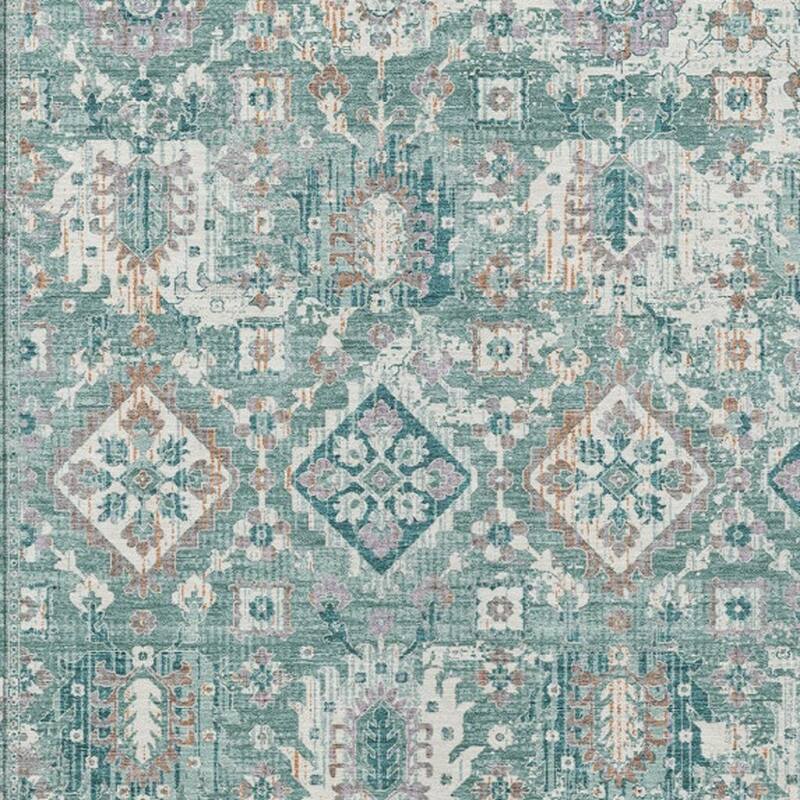 HomeRoots Floral Medallion Traditional Rectangle Outdoor Rug