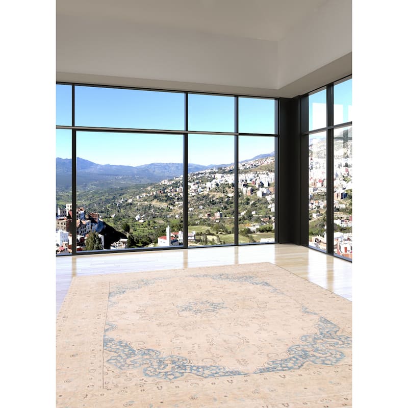 ECARPETGALLERY Hand-knotted Antalya Vintage Beige Wool Rug - 9'4 x 12'6