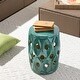 preview thumbnail 4 of 8, Artistic Weavers Marena Indoor/ Outdoor Ceramic Garden Stool Green