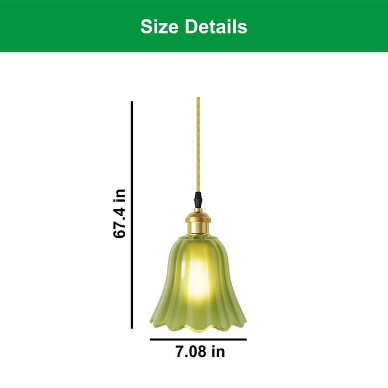 Farmhouse light bulb green light fixture glass, metal pendant light
