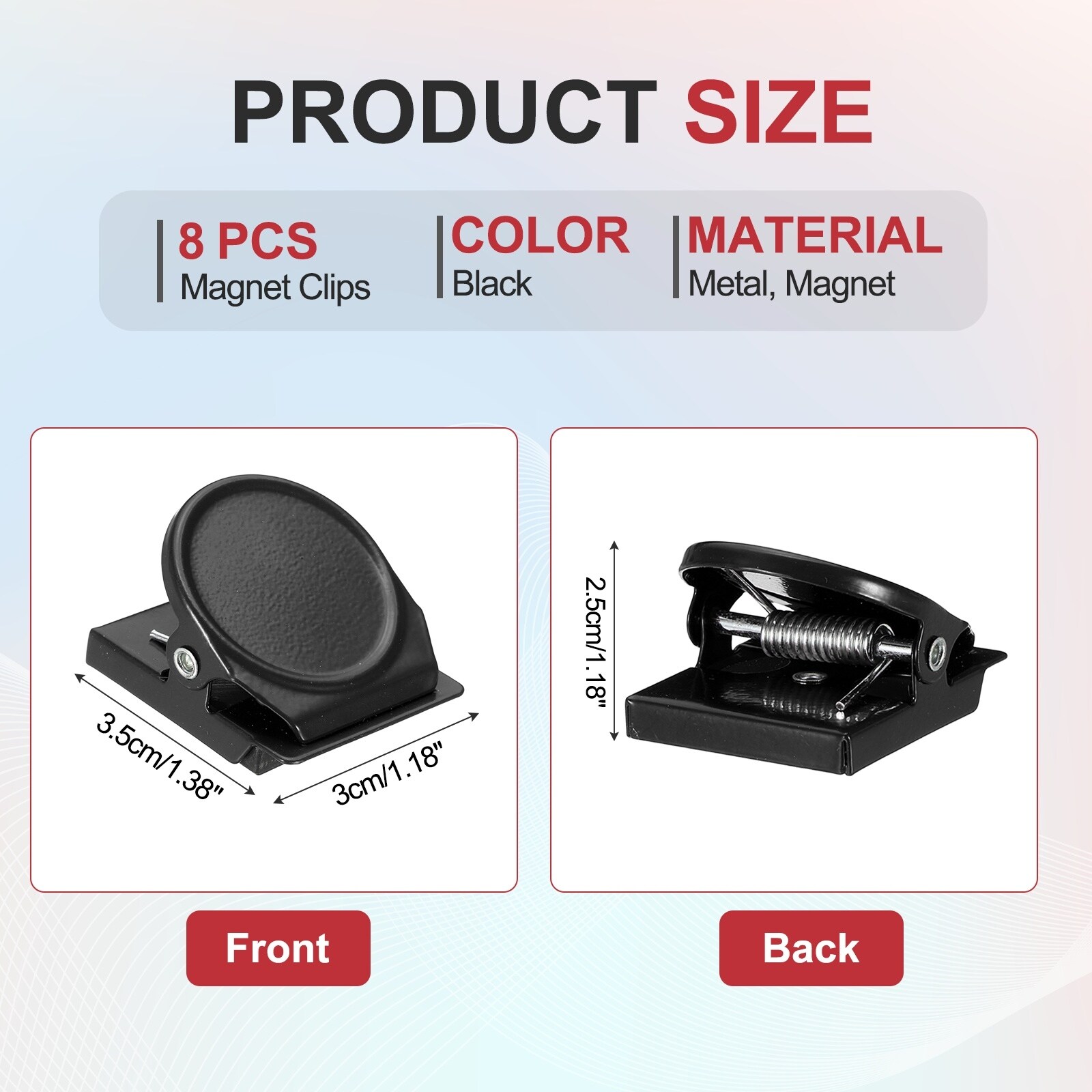 Magnet Metal Clips for Hanging, Round Fridge Magnetic Clips Magnetic Paper Clamp Magnet Clamp for Locker Whiteboard