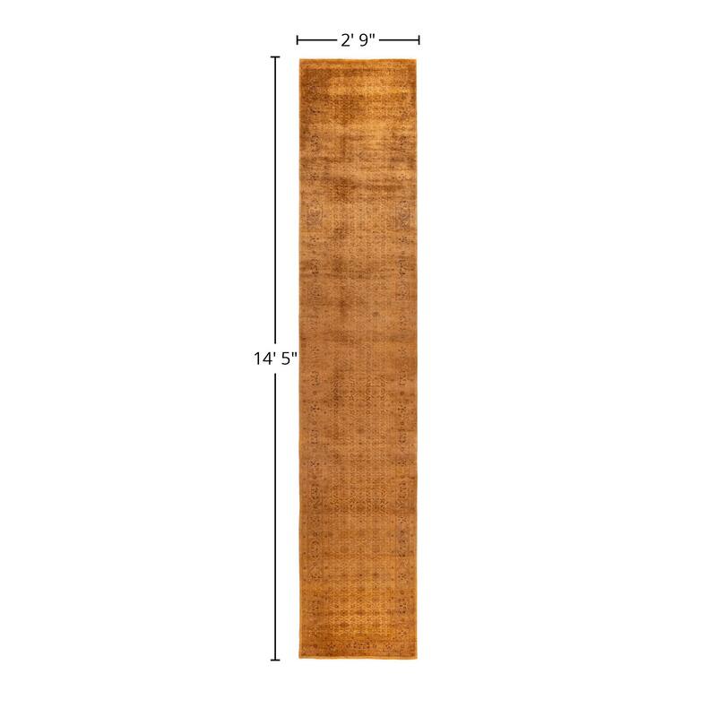 Overdyed One-of-a-Kind Hand-Knotted Area Rug - Brown - 2' 9" x 14' 5"