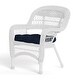 preview thumbnail 26 of 41, Portside Coastal White Outdoor Wicker Dining Set (5-Piece)