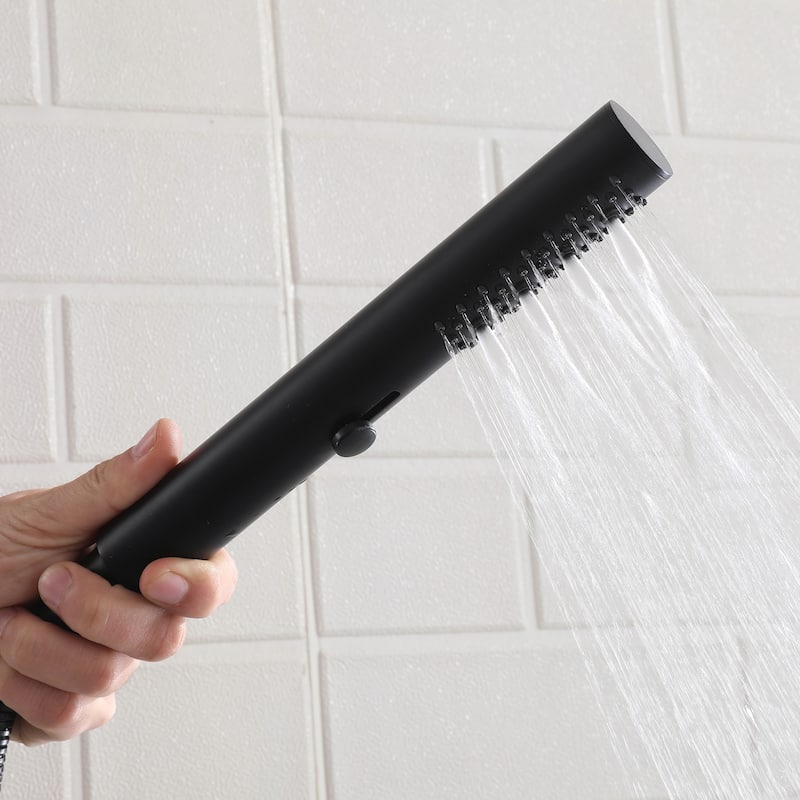 38"H 6 in Exposed Rain Shower Set With Handheld Shower (Valve Not Included)