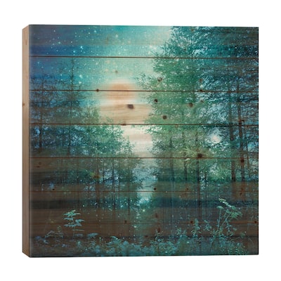 Enchanted Forest Print On Wood by Ros Berryman - Multi-Color
