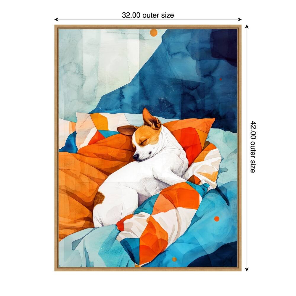 Dogs Life Nap by Justyna Jaszke Framed Canvas Wall Art
