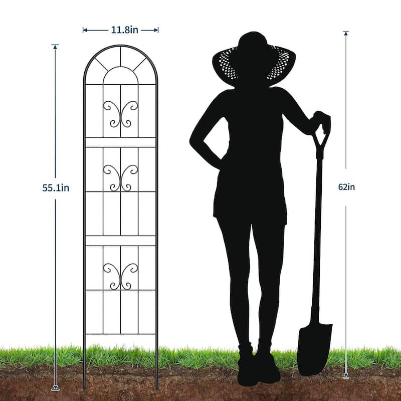 4 pcs Rustproof Garden Fence Panels Outdoor Barrier for Small Yard, Patio Decor & Plant Trellis