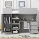 preview thumbnail 9 of 10, Wood Full Size Loft Bed with Built-in Wardrobe, Desk, Storage Shelves, and Drawers