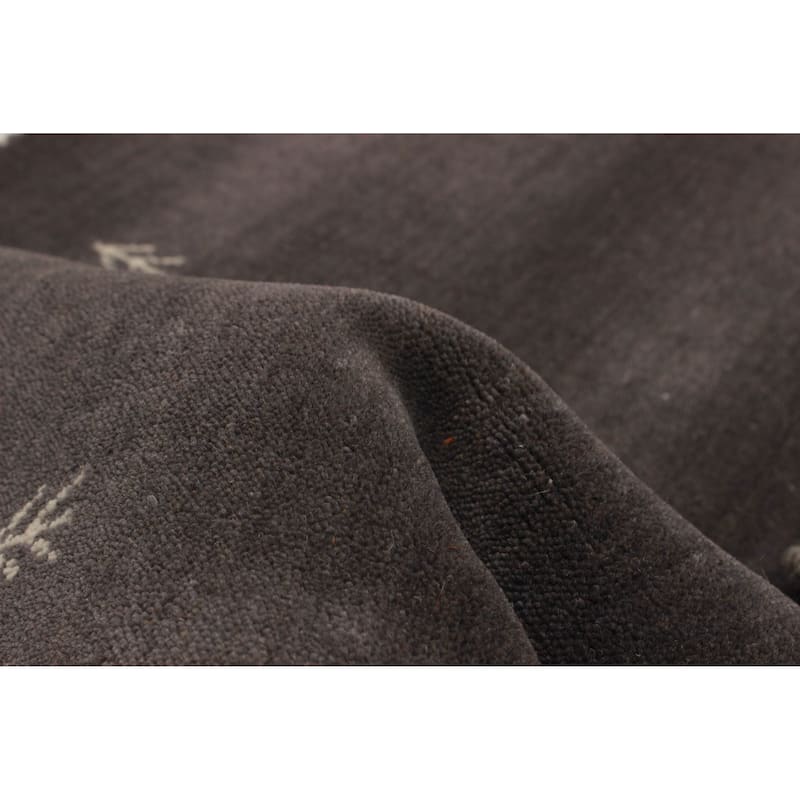 Kashkuli Gabbeh Grey Rug 3'9" x 3'10" - 3'9 x 3'10
