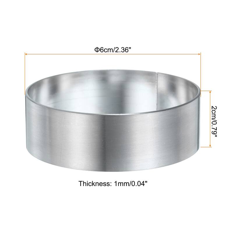 2PCS Round Cake Ring Stainless Steel Pastry Mousse Dessert Ring