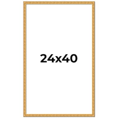24x40 Frame Gold Real Wood Picture Frame Width 1 inches | Interior