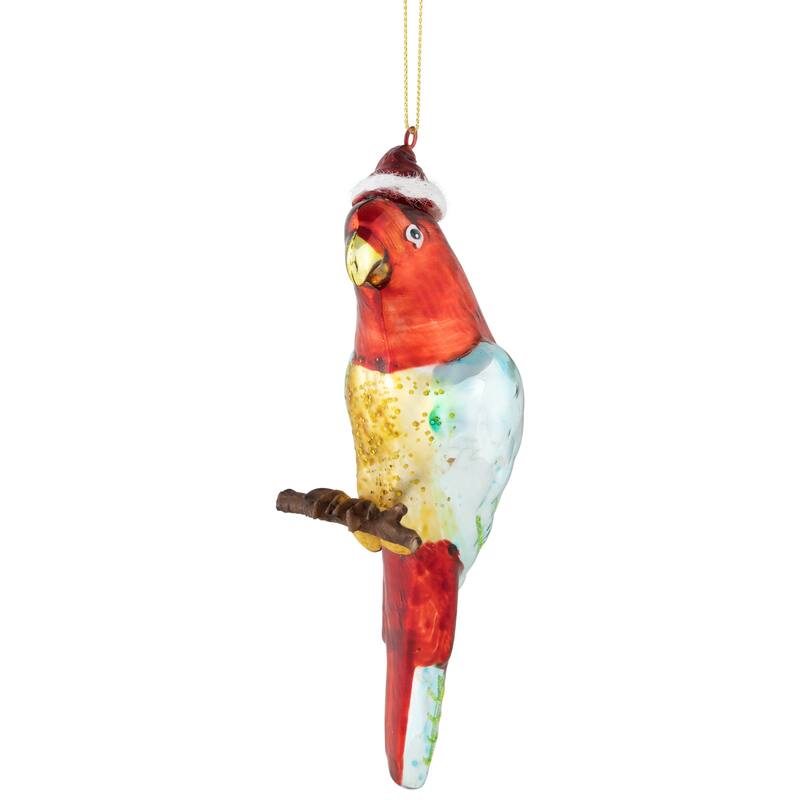6.5" Tropical Bird Glass Christmas Ornament