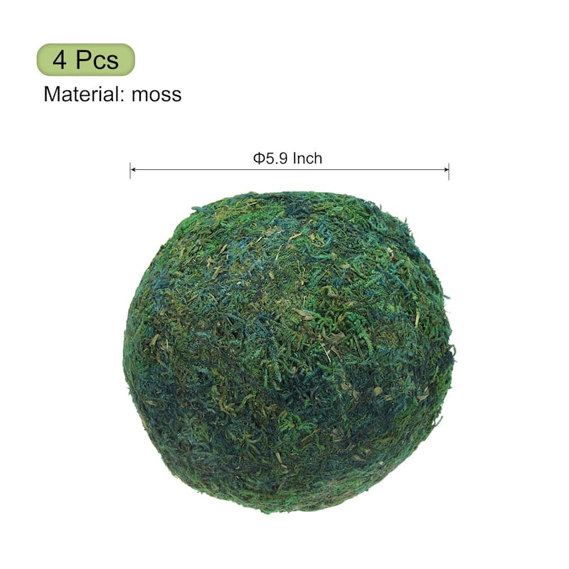 4 Pcs Moss Balls Green Decorative Moss Balls for Home Decor