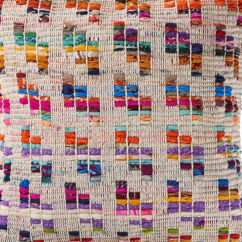Sevita Eclectic Multicolored Chindi Throw Pillow