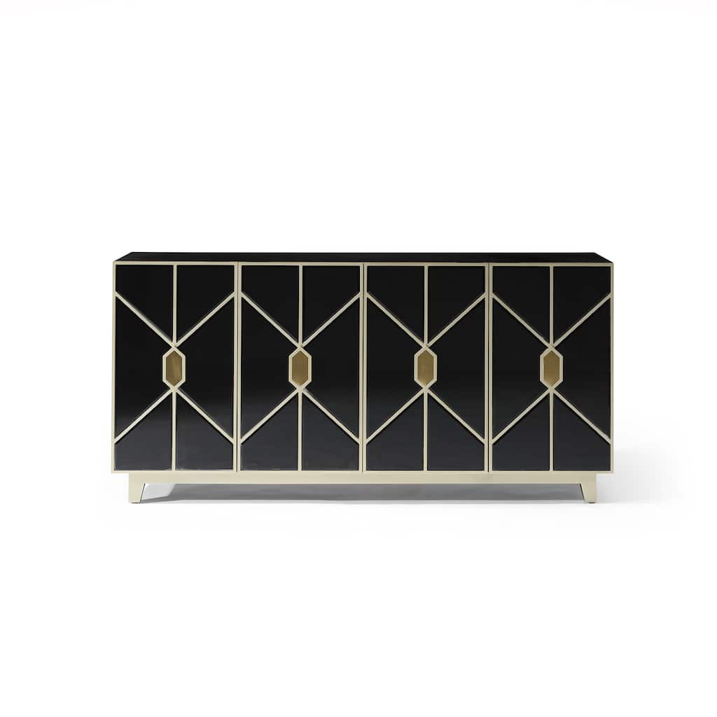 Decor Black and Gold 31 in. H Storage Cabinet