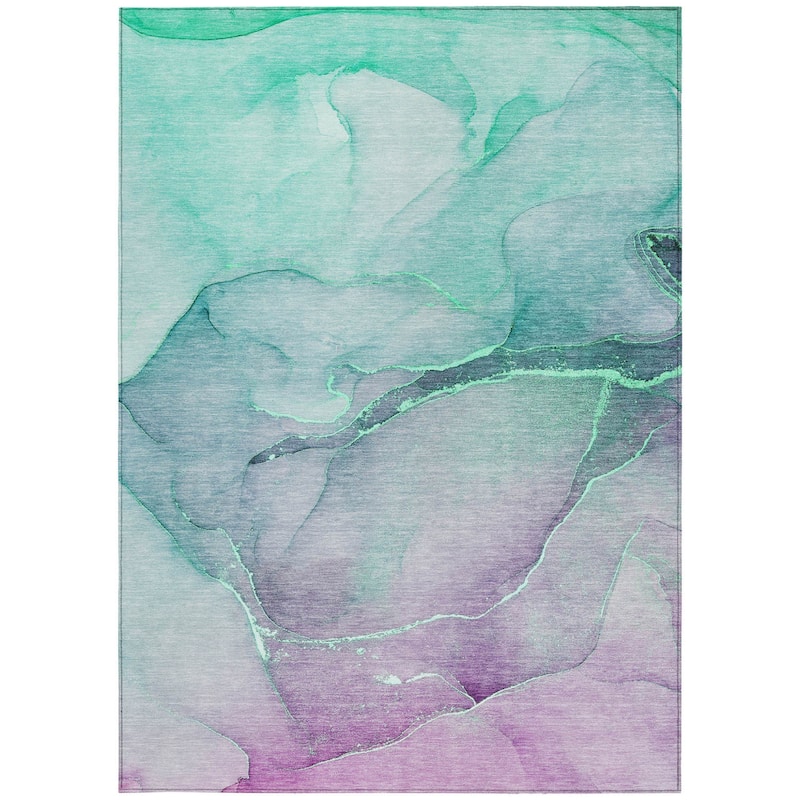 Allus Contemporary Abstract Weather Resistant Blended Style Outdoor Rug