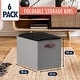 preview thumbnail 54 of 64, Foldable Collapsible Storage Box Bins Linen Fabric Shelf Basket Cube Organizer with Leather Handles - Set of 6