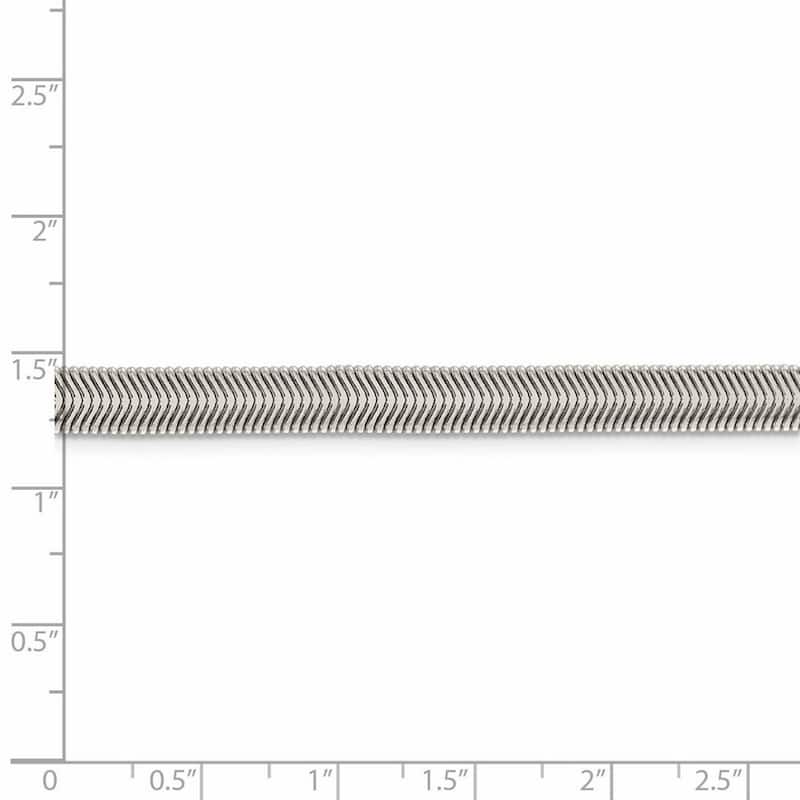 Curata 925 Sterling Silver 6.25mm Flat Oval Snake Chain Necklace for Men