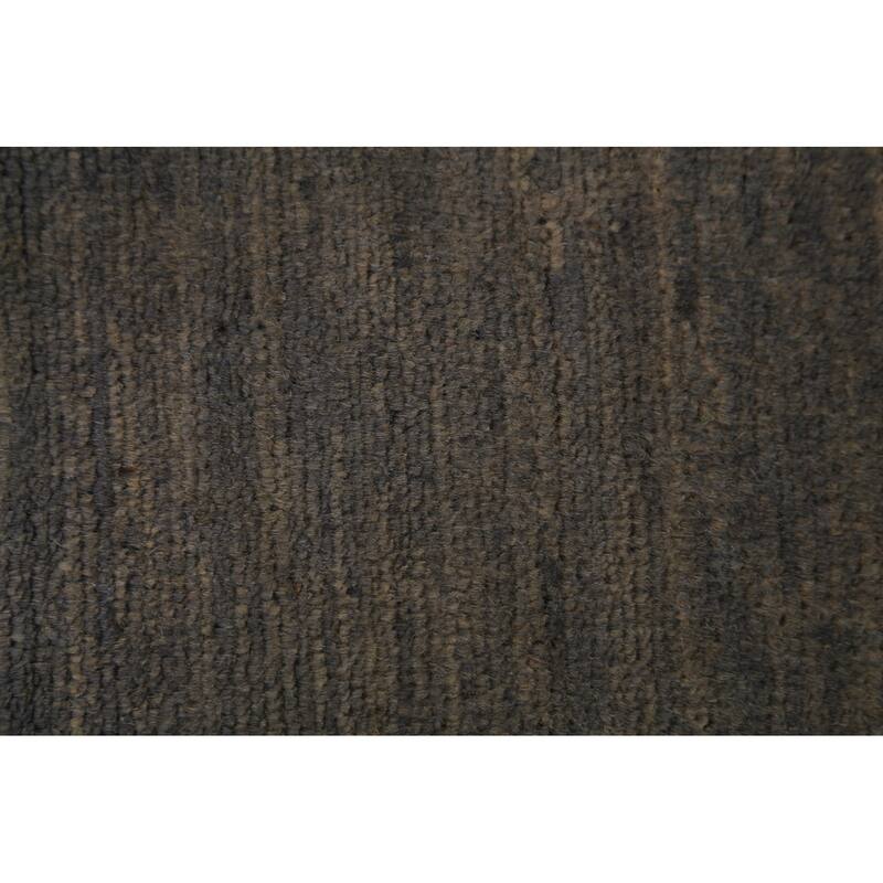 Gray Gabbeh Modern Area Rug Hand-Knotted Wool Carpet - 6'4" x 9'10"