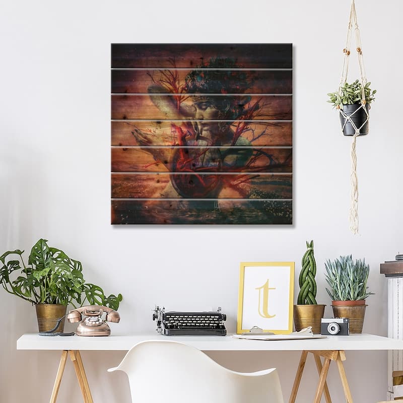 Blossom Print On Wood by Mario Sanchez Nevado - Multi-Color